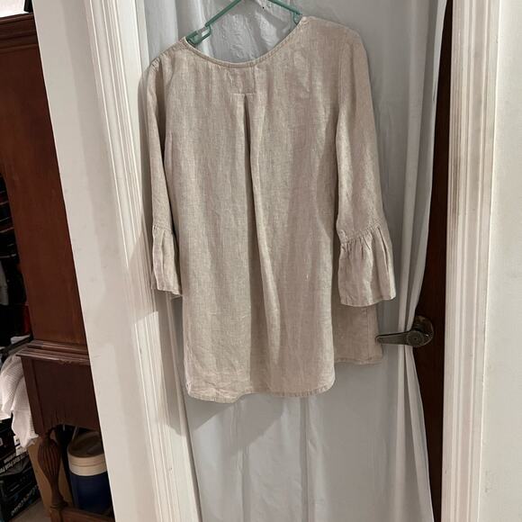 Crown linen designs Bella 100%  linen top high low hem oversized size s - Picture 6 of 6